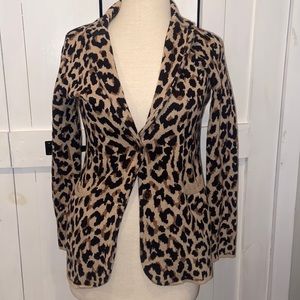 J Crew Factory Leopard Print Sweater Cardigan Blazer